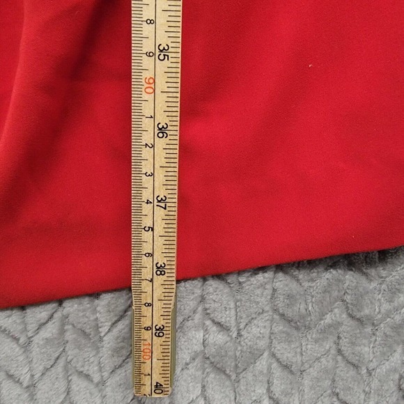 DKNYC Maraschino Red Cap Sleeve Stretch Sheath Pleated Dress Size 8 - Picture 7 of 12